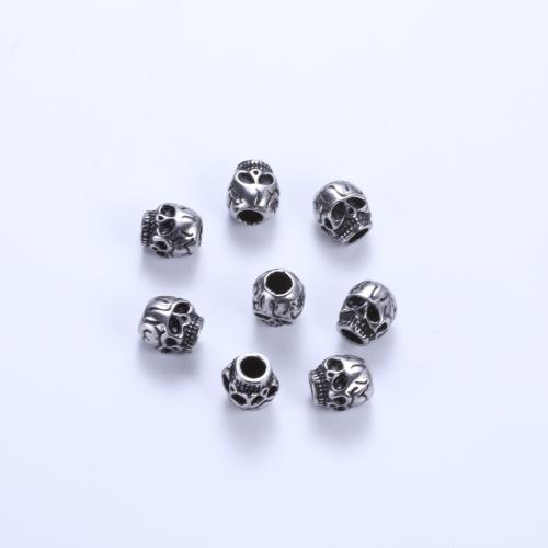 Stainless Steel Beads, 304 Stainless Steel, Skull, plated, DIY, Sold By PC