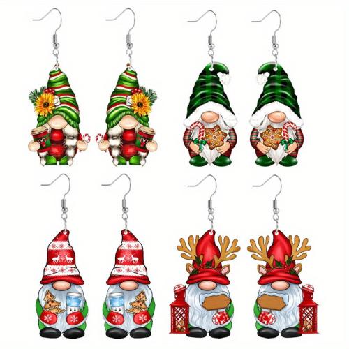 Pendientes de Navidad, Acrílico, Diseño de Navidad & Lindo & diferentes estilos para la opción & para mujer, más colores para la opción, Vendido por Par