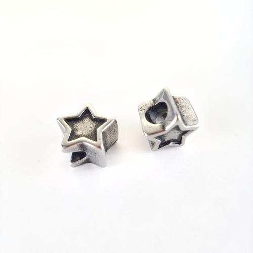 Billes en acier inoxydable, Acier inoxydable 304, étoile, Placage, DIY, 12x9x5mm, Vendu par PC