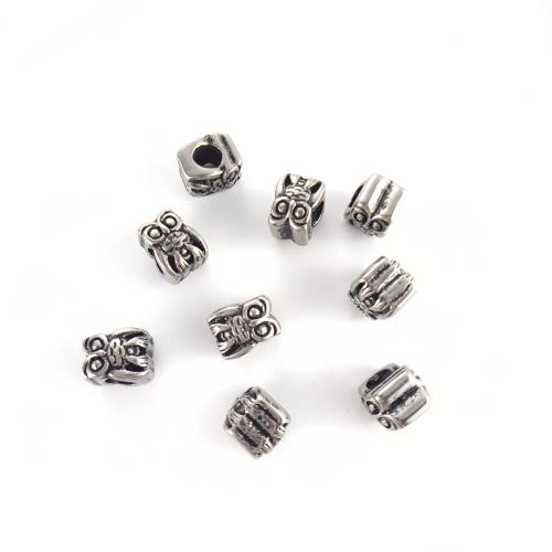 Billes en acier inoxydable, Acier inoxydable 304, hibou, Placage, DIY, 9x11x10mm, Vendu par PC