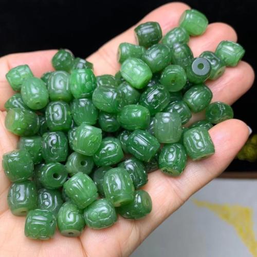 Natural Jade Beads, Hetian Jade, DIY, green, 10.50x9.30mm, Sold By PC