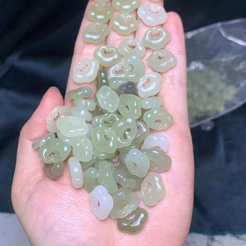 Natural Jade Beads, Hetian Jade, DIY, green, 15.50x11.50x5mm, Sold By PC