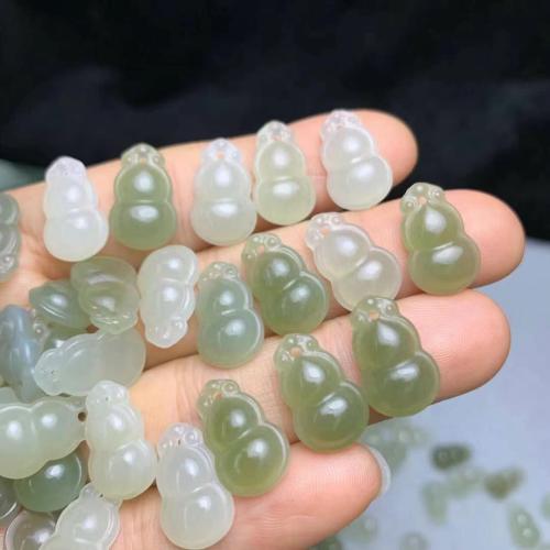 Natural Jade Pendants, Hetian Jade, Calabash, DIY, Random Color, 15.80x10x4.50mm, Sold By PC