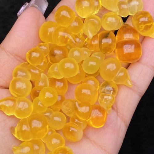 Gemstone Pendants Jewelry, Beeswax, Calabash, DIY, yellow, The size is about 13.4*7.9-19.2*12.4mm, Sold By PC