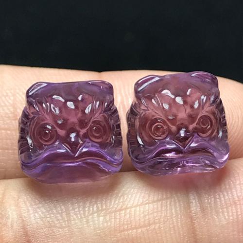 Natural Amethyst Beads, Lion, DIY, purple, 13mm, Sold By PC