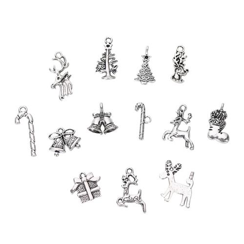 Tibetan Style Christmas Pendants, plated, Christmas Design & DIY & different styles for choice, original color, 50PCs/Bag, Sold By Bag