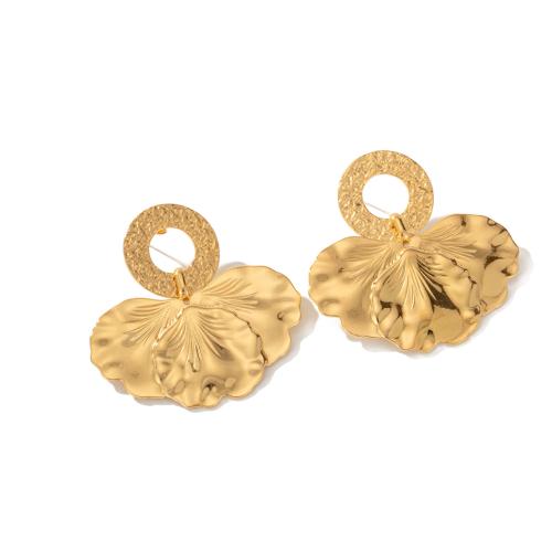 Boucle d'oreille Acier Titane, Placage, pour femme, Or, Vendu par paire