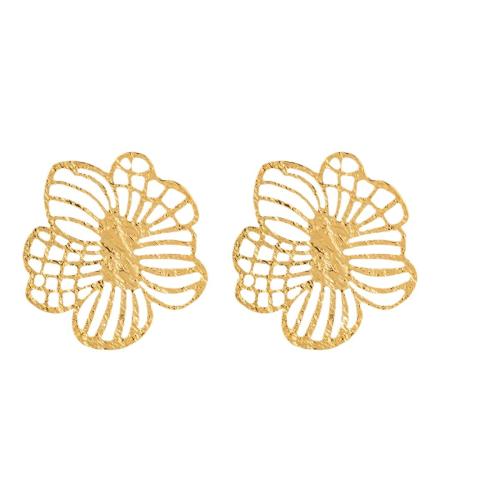 Titanium Steel  Earring, petals, plated, different styles for choice & for woman, gold, Sold By Pair