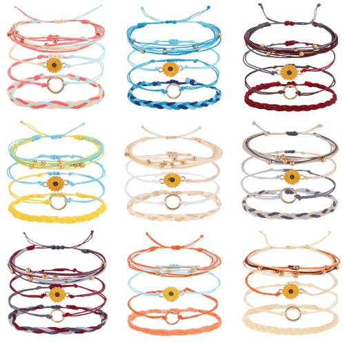 Fashion Create Wax Cord Bracelets, with 304 Stainless Steel, handmade, for woman & enamel, more colors for choice, Length:Approx 18 cm, Sold By PC