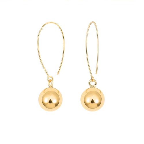 Brass Drop Earring, plated, for woman, gold, 44mm, Sold By Pair