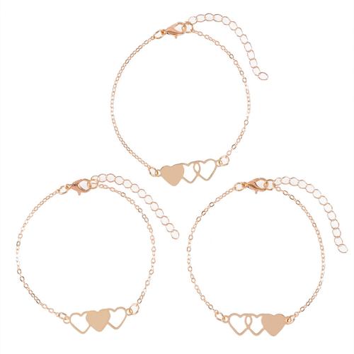 Edelstahl Schmuck Armband, 304 Edelstahl, drei Stücke & für Frau, goldfarben, verkauft von setzen