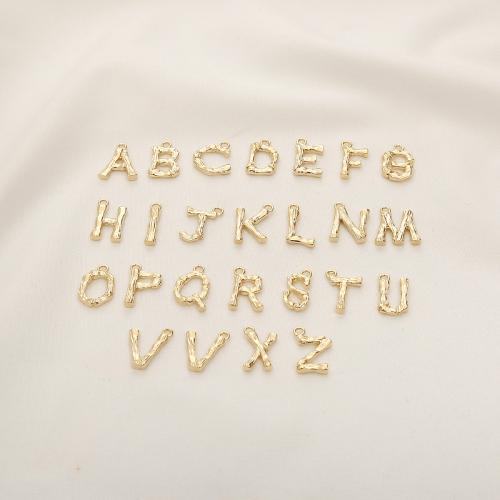 Brass Jewelry Pendants, plated, letters are from A to Z & DIY & different styles for choice, more colors for choice, 5PCs/Bag, Sold By Bag