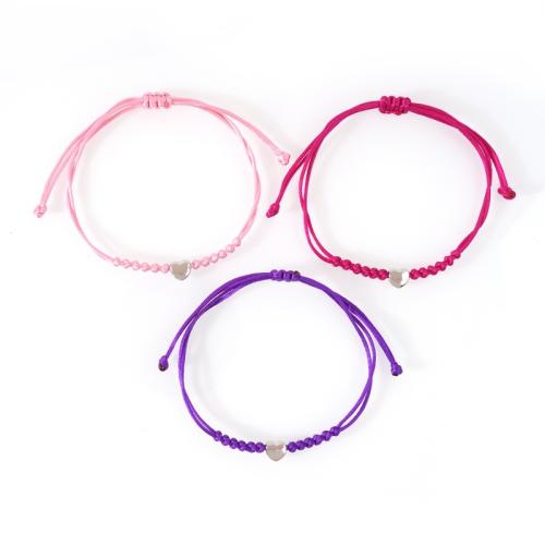 Pulsera de Aleación de Zinc, con cordón poliéster, tres piezas & para mujer, más colores para la opción, longitud:aproximado 16-30 cm, Vendido por Set