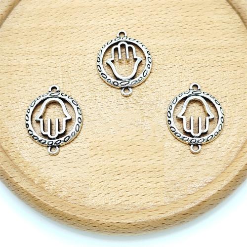 Tibetan Style Connector, Hand, antique silver color plated, DIY & 1/1 loop, 18x24mm, 100PCs/Bag, Sold By Bag