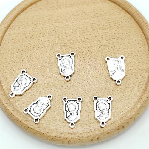 Pendentifs en alliage de zinc, Plaqué de couleur d'argent, DIY & 3 trous, 12x13mm, 100PC/sac, Vendu par sac