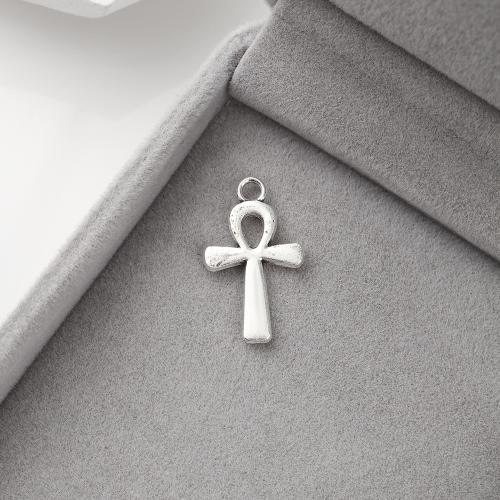 Pendentifs croix en alliage de zinc  , Plaqué de couleur d'argent, DIY, 22x13x2mm, 800PC/kg, Vendu par kg