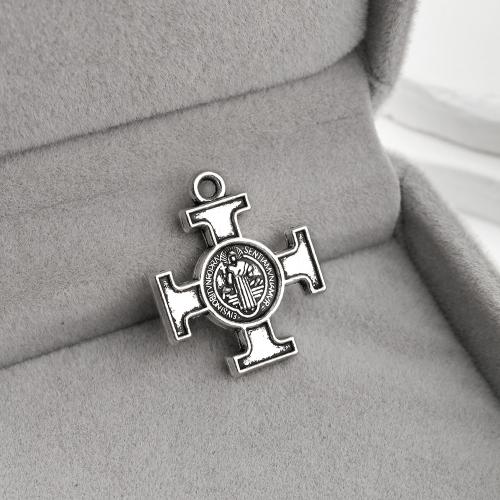 Tibetan Style Cross Pendants, antique silver color plated, DIY, 21x18x2mm, 460PCs/KG, Sold By KG