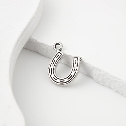 Tibetan Style Pendants, Horseshoes, antique silver color plated, DIY, 15x14x2mm, 1100PCs/KG, Sold By KG