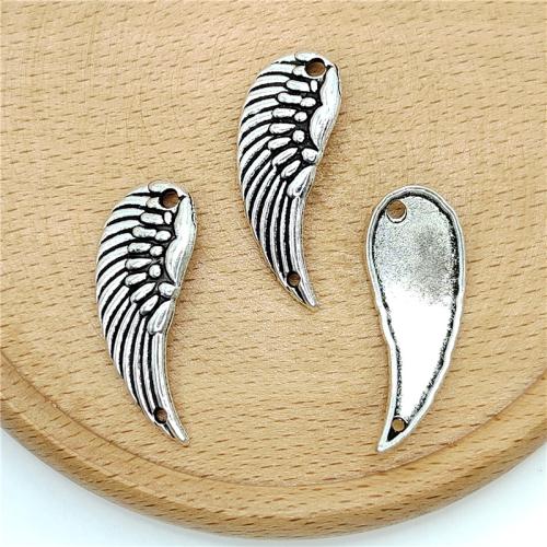 Tibetan Style Connector, Wing Shape, antique silver color plated, DIY & 1/1 loop, 15x33mm, 100PCs/Bag, Sold By Bag