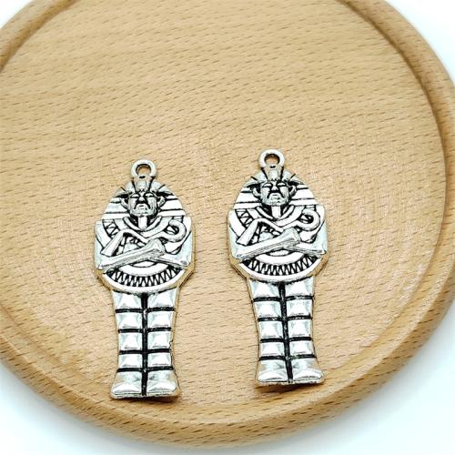 Tibetan Style Pendants, Mummy, antique silver color plated, DIY & 1/1 loop, 9x45mm, 100PCs/Bag, Sold By Bag