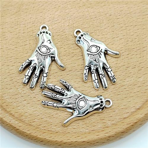 Tibetan Style Hand Pendants, antique silver color plated, DIY, 20x30mm, 100PCs/Bag, Sold By Bag