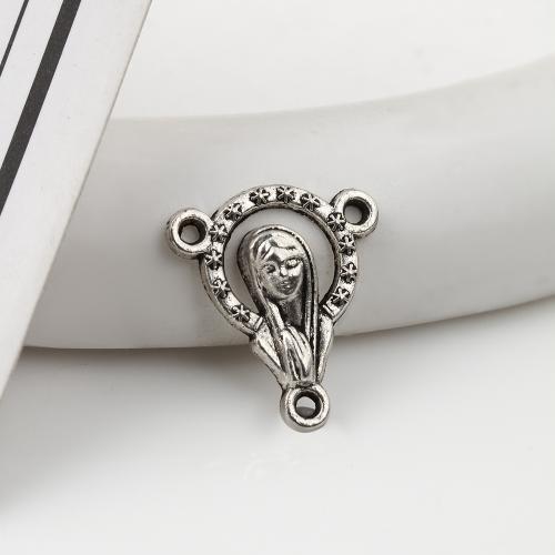 Tibetan Style Pendants, Virgin Mary, antique silver color plated, DIY & 3-hole, 18x16x4mm, 850PCs/KG, Sold By KG