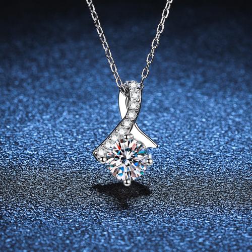 925 Sterling Silver Necklaces, with 2inch extender chain, Bowknot, cross chain & different materials for choice & for woman, Length:Approx 15.7 Inch, Sold By PC