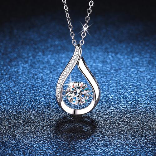 925 Sterling Silver Necklace, with 2inch extender chain, Teardrop, cross chain & different materials for choice & for woman & hollow, Length:Approx 15.7 Inch, Sold By PC