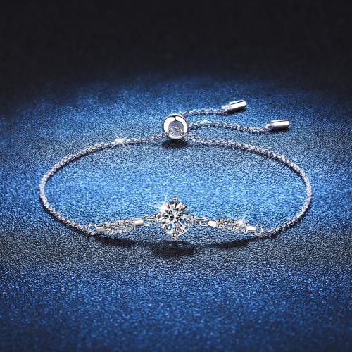 925 Sterling Silver Bracelet, different materials for choice & for woman, Length:Approx 9.5 Inch, Sold By PC