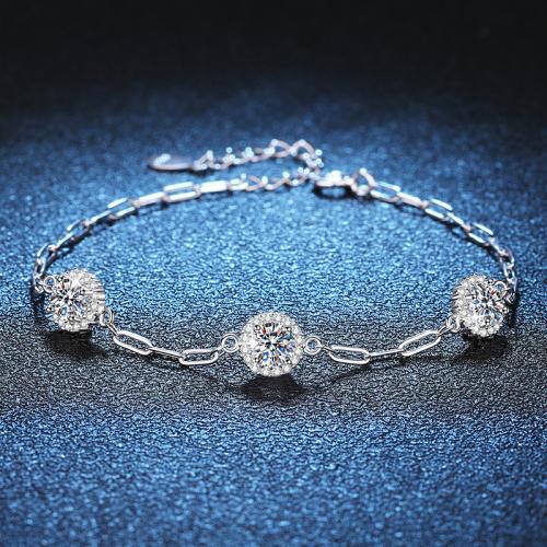 925 Sterling Silver Bracelet, with 1.2inch extender chain, different materials for choice & for woman, Length:Approx 6.3 Inch, Sold By PC