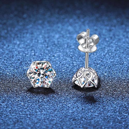 Argent sterling 925 boucle d oreille dormeuse, Rose, styles différents pour le choix & pour femme, Vendu par paire