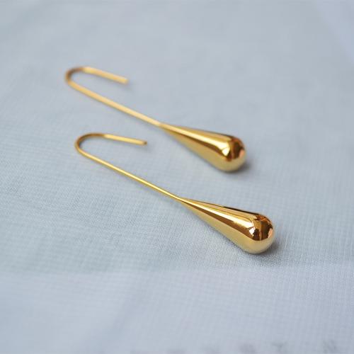 Brass Drop Earring, Teardrop, fashion jewelry & for woman, more colors for choice, 46mm, Sold By Pair