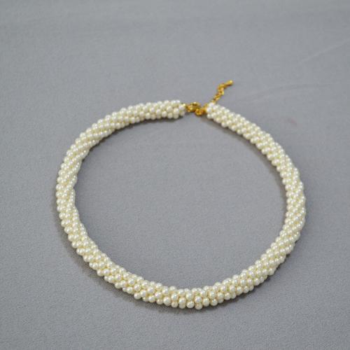 Glass Beads Necklaces, Glass Pearl, with 5cm extender chain, fashion jewelry & for woman, Length:Approx 45 cm, Sold By PC