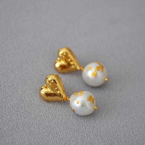 Латунь Стад Серьги, с Shell Pearl, ювелирные изделия моды & Женский, 12mm, продается Пара