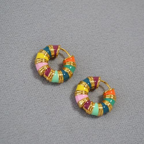 Pendientes de Palanca Hacia Atrás en Latón, metal, Joyería & para mujer & esmalte, 20mm, Vendido por Par