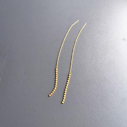 Brass Thread Through Earrings, fashion jewelry & for woman, 120mm, Sold By Pair