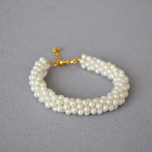 Plastic Pearl Bracelet, with 3cm extender chain, fashion jewelry & for woman, Length:Approx 17 cm, Sold By PC