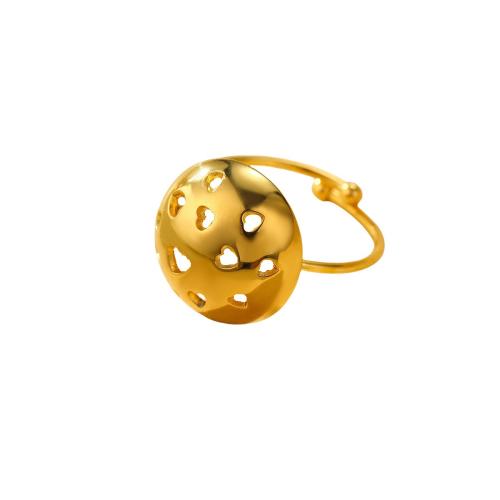 Anillo de dedo de acero inoxidable, acero inoxidable 304, 18K chapado en oro, Joyería & para mujer & hueco, dorado, Vendido por UD