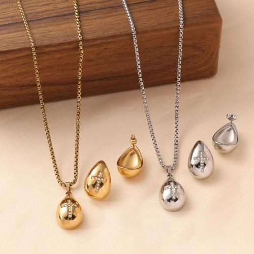 Rhinestone Stainless Steel Jewelry Set, 304 Stainless Steel, Teardrop, different styles for choice & for woman & with rhinestone, more colors for choice, Length:Approx 60 cm, Sold By PC