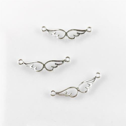 Animal Tibetan Style Connector, Wing Shape, antique silver color plated, DIY & 1/1 loop, nickel, lead & cadmium free, 30x8mm, Hole:Approx 1.5mm, Approx 100PCs/Bag, Sold By Bag