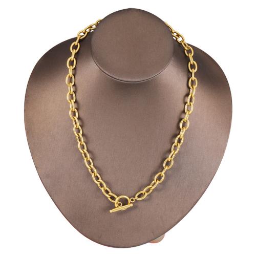 Stainless Steel Chain Necklace, 304 Stainless Steel, Vacuum Ion Plating, fashion jewelry & for woman, more colors for choice, 8mm, Length:Approx 43 cm, Sold By PC