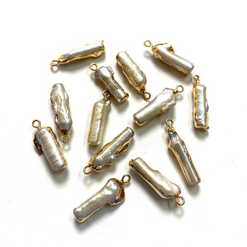 Freshwater Pearl Pendants, with Brass, gold color plated, DIY, about:5x15-8x30mm, Sold By PC