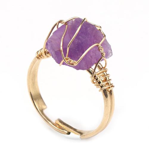 Natural Gemstone Finger Ring, Brass, with Natural Stone, gold color plated, Adjustable & different materials for choice & Unisex, more colors for choice, nickel, lead & cadmium free, about:10-20mm, Inner Diameter:Approx 20mm, Sold By PC