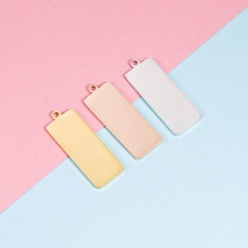 Stainless Steel Pendants, 304 Stainless Steel, Rectangle, Vacuum Ion Plating, DIY, more colors for choice, 29x12x1.50mm, Sold By PC