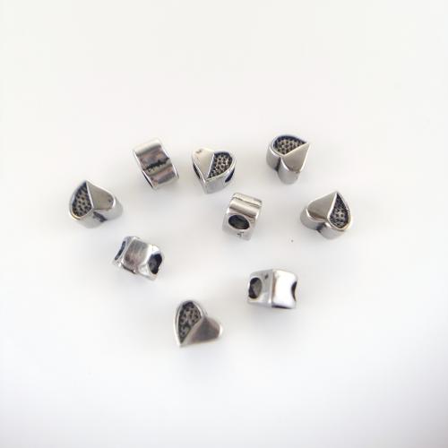 Edelstahl-Beads, 304 Edelstahl, Herz, plattiert, DIY, 10x9x7mm, verkauft von PC