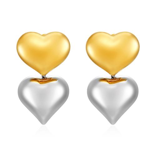 Stainless Steel Drop Earring, 304 Stainless Steel, Heart, plated, for woman, Sold By Pair