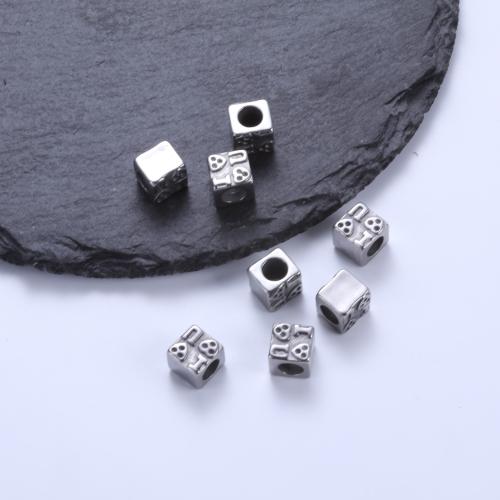 Stainless Steel Beads, 304 Stainless Steel, Square, plated, DIY, Sold By PC