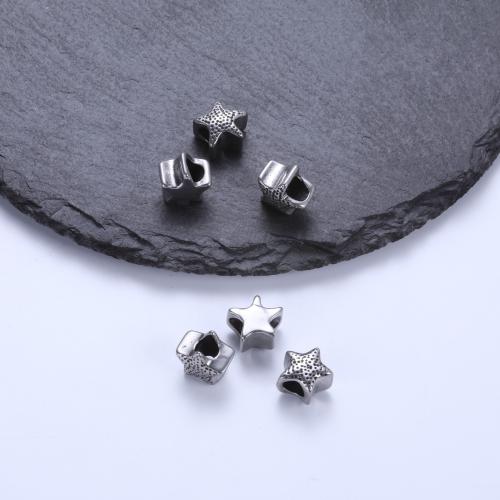 Edelstahl-Beads, 304 Edelstahl, Stern, plattiert, DIY, verkauft von PC