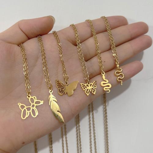 Stainless Steel Jewelry Necklace, 304 Stainless Steel, with 5cm extender chain, gold color plated, fashion jewelry & different designs for choice, golden, Length:40 cm, Sold By PC