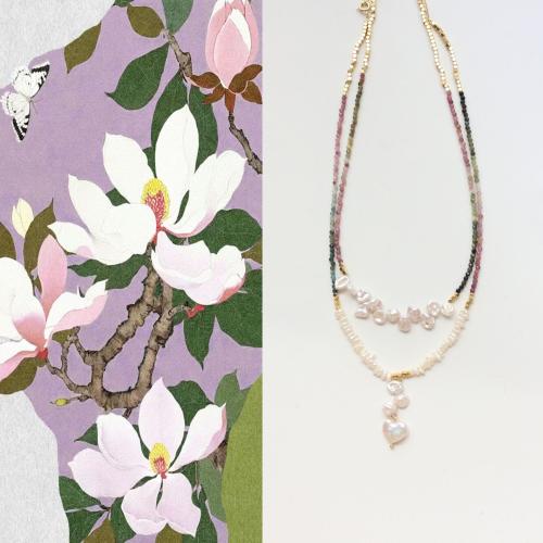 Collier bijoux de pierre gemme, tourmaline, avec perle d'eau douce cultivée & laiton, avec 6cm chaînes de rallonge, bijoux de mode & modèles différents pour le choix, plus de couleurs à choisir, Longueur:42 cm, Vendu par PC